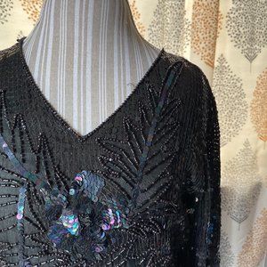 Vintage Black Beaded and Sequin Dress